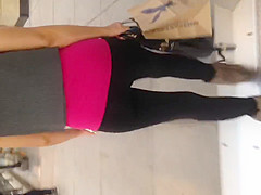 Sexy Asian Milf in see thru leggings