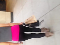 Sexy Asian Milf in see thru leggings