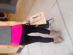 Sexy Asian Milf in see thru leggings