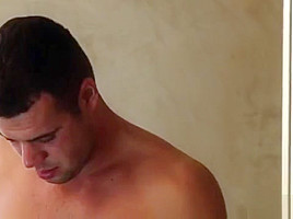 Sexy Blonde drops to her knees in the bathroom for a deep sloppy blowjob