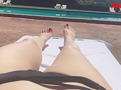 Sexy Milf, Topless The Pool