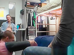 Sexy hunk enjoys a hand job