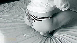 Sexy teen 18+ gives an oiled handjob with cumshot on ass!!!