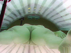 Shaved Young Tight Pussy Cought in Solarium