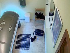 Shaved Young Tight Pussy Cought in Solarium