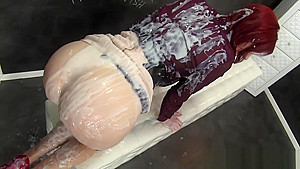Slime fetish slut rubbing