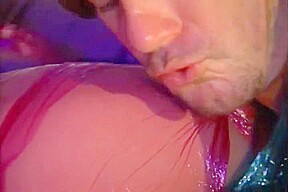 Slut In Saran Wrap Suit Gets Pleasured