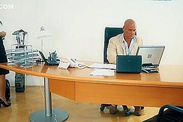 Slutty Secretary Enjoys Crazy Double Penetration