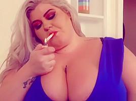 Smoking British Busty BBW Brogan needs a cigarette and Cock