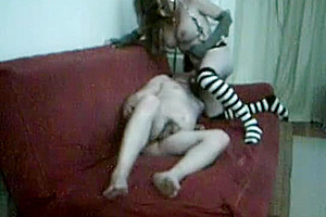 Sofa fucking from a butty tranny bitch