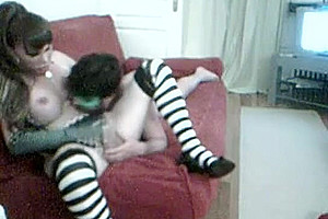 Sofa fucking from a butty tranny bitch