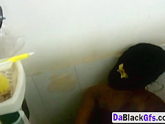 Spying On A Hot Ebony Babe That Is Taking A Nice Shower