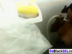 Spying On A Hot Ebony Babe That Is Taking A Nice Shower