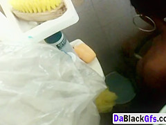 Spying On A Hot Ebony Babe That Is Taking A Nice Shower