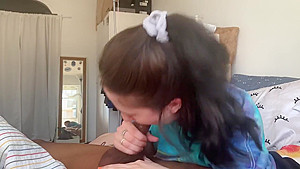 Step Sister Deep Throats & Begs For Facial