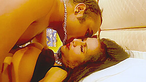 Step daughters Boyfreind In Bed With Step daughters Dress And Doing Lesbo With Her Step mom