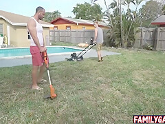 Step father And Step son Gay Sex In The Backyard