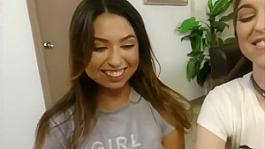 Step sister teaches her Step brother's girlfriend how to make him cum twice