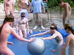 Straight pledge sucks cock outdoors at hazing