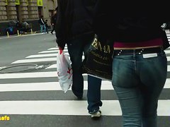 Street candid is caught on camera by a guy