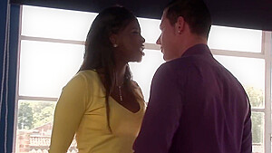 Stunning Jasmine Lets Her Boss Lick And Fuck Her Black Pussy