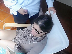 Stupid student 18+ Take An Exam To Dirty Teacher With Cum On Her Face