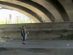 Sub in latex mask public disgrace