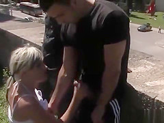 Sub in latex mask public disgrace