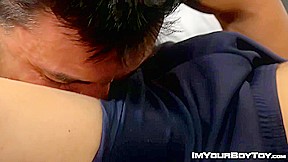 Submissive twink Ryker Madison anal fucked by Collin Stone