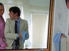 Subservient Whore Gets All Over The Huge Jock Of Her Boss