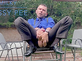 Suited Man Is Playing With His Mancunt In Public