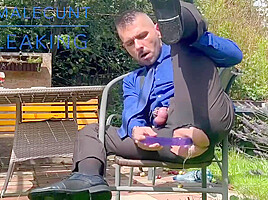 Suited Man Is Playing With His Mancunt In Public