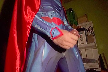 Superman Jerk Off And Cumshot