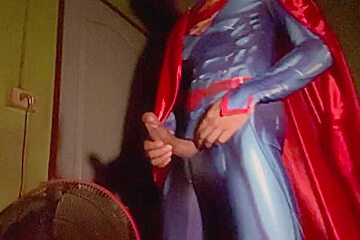 Superman Jerk Off And Cumshot