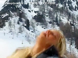 Swedish girl getting fucked in the mountains during skiing trip