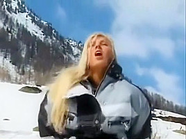Swedish girl getting fucked in the mountains during skiing trip