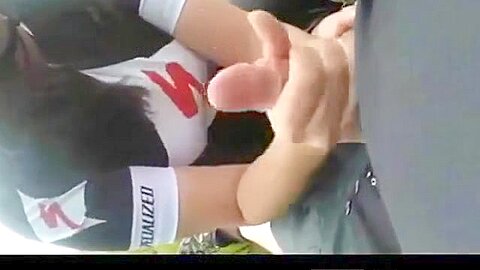 Sweet Cyclist Giving A Handjob