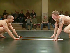 Tag team win out over naked gay jocks