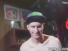 Tattooed Jock Solo Masturbating Before Warm Cumshot