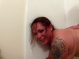 Tattooed Milf Gets Manhandled In Shower And Covered In Cum - Tubertots