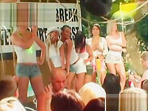These sluts are up on stage