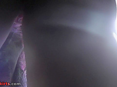 Thong of a foxy chick seen in free upskirt video