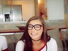 Three slutty babes suck and ride friends dick