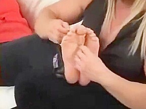 Tickling big feet