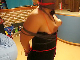Tied & Gagged Hopping Whore Housewife
