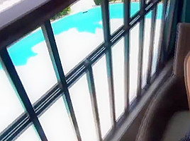 Tiny german anal on the balcony