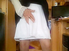 Transvestite granny with dildo
