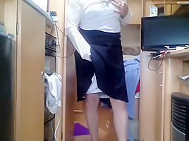 Transvestite granny with dildo