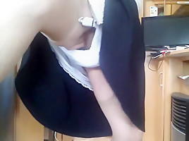 Transvestite granny with dildo