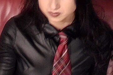 Trinity-Productions: Wet Look Blouse Tie Suck